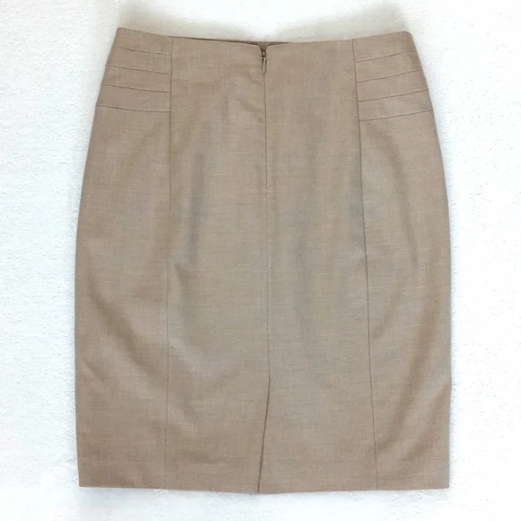 Limited Women's Sand Beige Neutral Tailored Lined Straight Pencil Skirt 0 - Picture 12 of 15